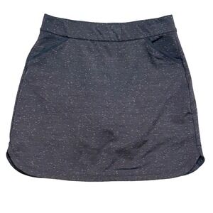 Peter Millar Womens Skort Skirt M Heathered Grey Purple Pockets Golf Tennis